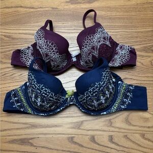 Victoria's Secret Lace Bras - Maroon and Blue